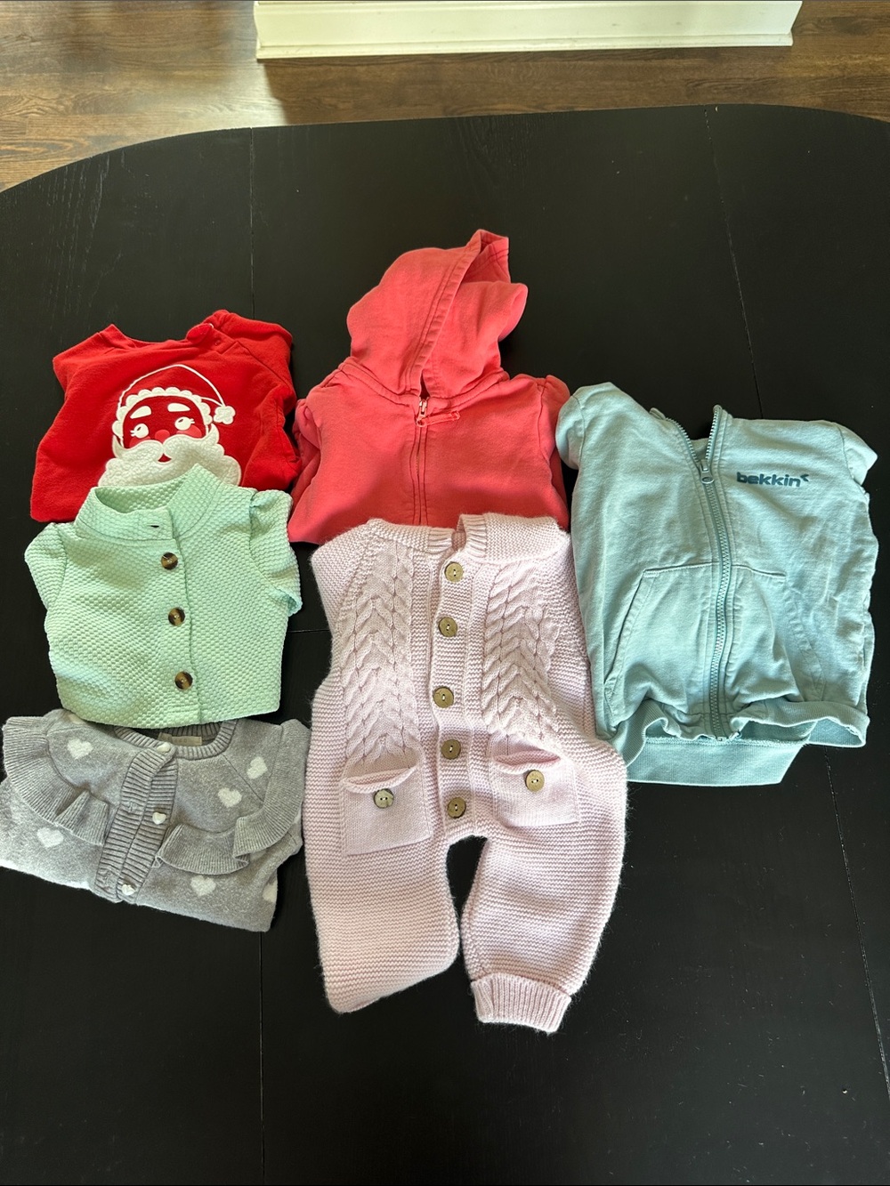 6-Piece Baby Clothing Set - Pastel Mix with Coral Hoodie